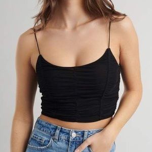 Ruched mesh bungee crop top cami - Garage